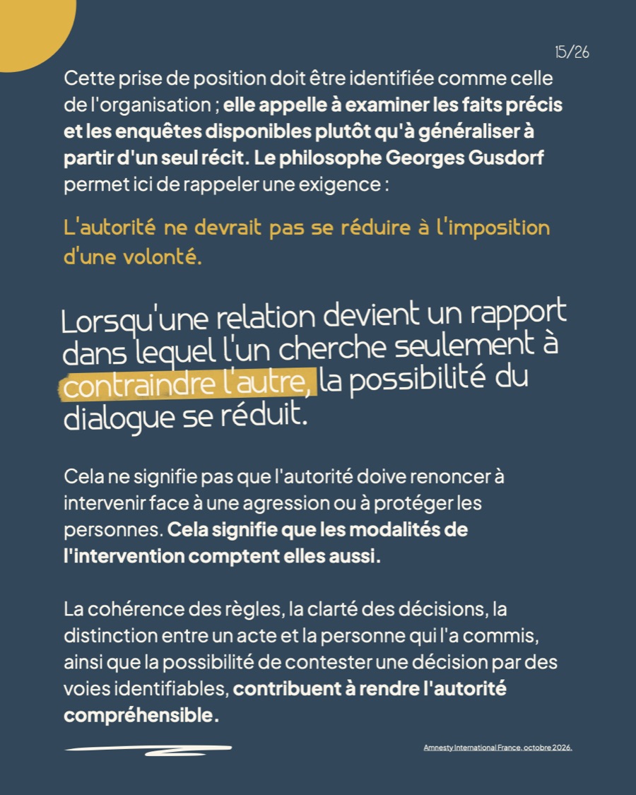 L'autorité ne devrait pas se réduire à l'imposition d'une volonté